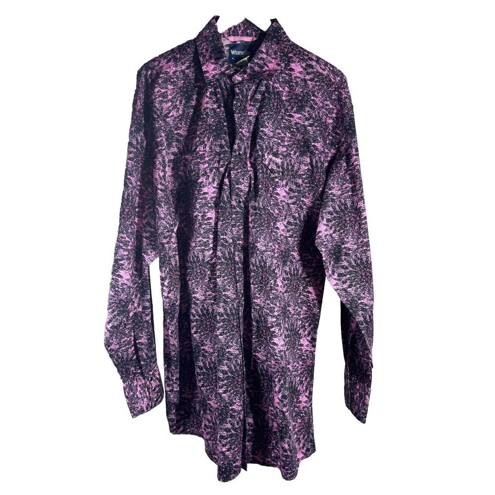 Men's Pink and Black Patterned Shirt